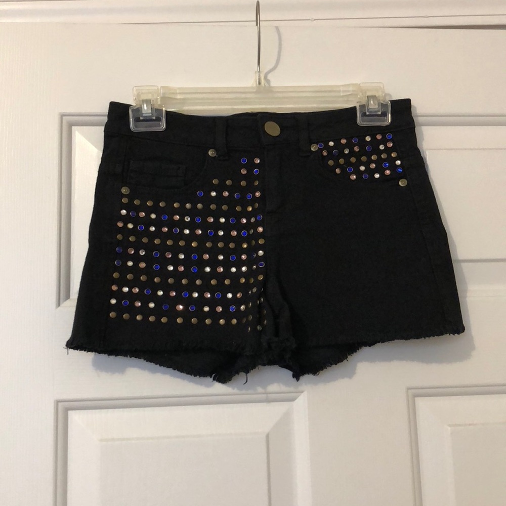 Black Bedazzled shorts.